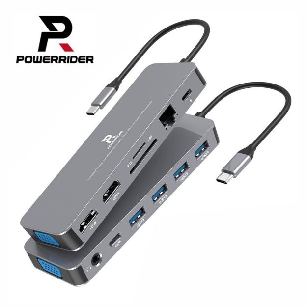 圖片 PowerRider HB-P13 十二合一PD充電傳輸集線器